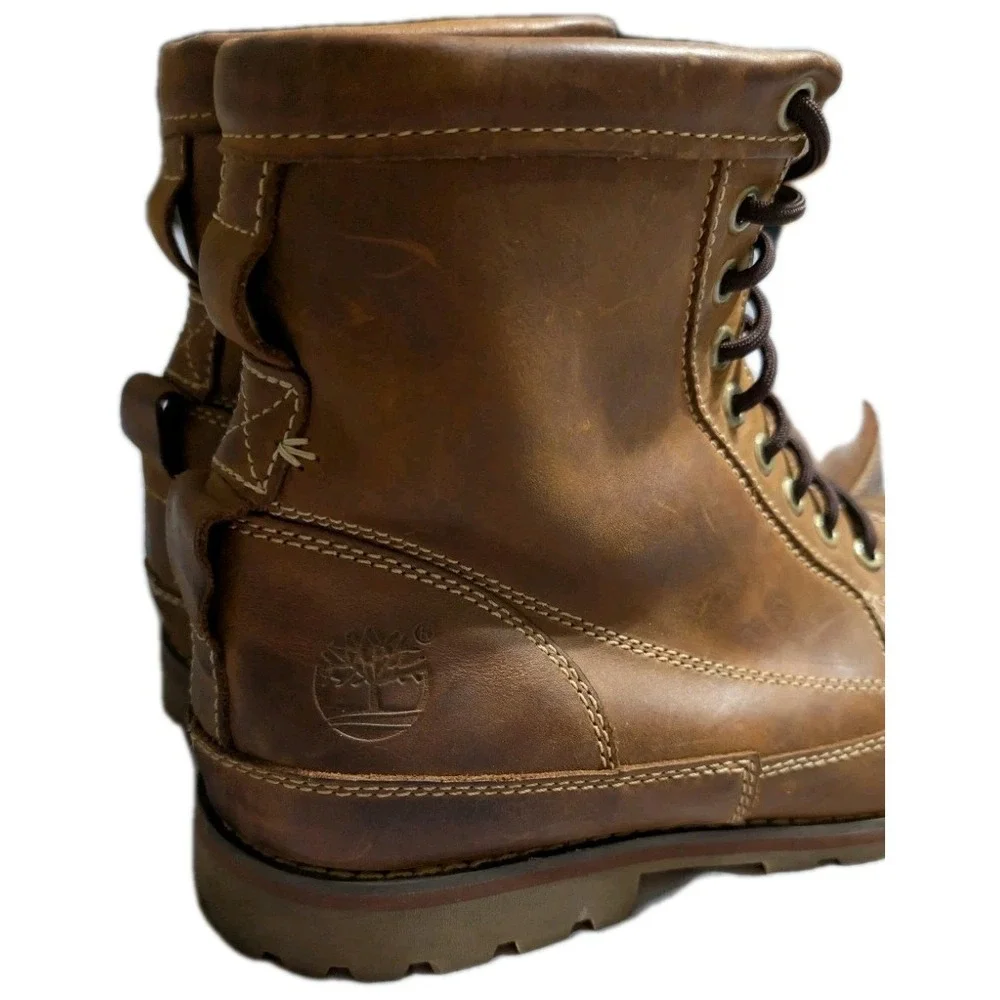 Timberland Originals‎ Mid Boots Mens 12 Brown Leather Waterproof Lace Up 15551